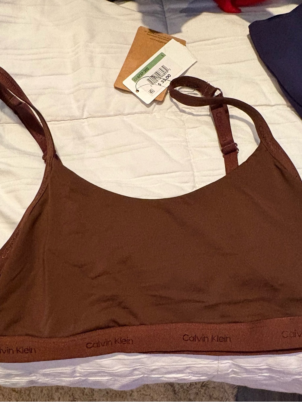 Calvin Klein Brown Wireless Bralette - Chocolate Tone